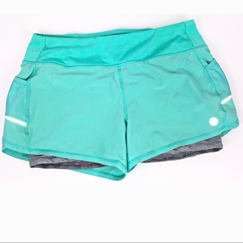 Athleta reflective shorts Medium pastel blue/green